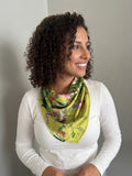 Floral Green Bandana - Silk