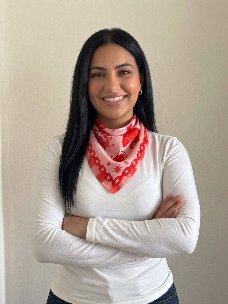 Pink Bird Bandana - Silk