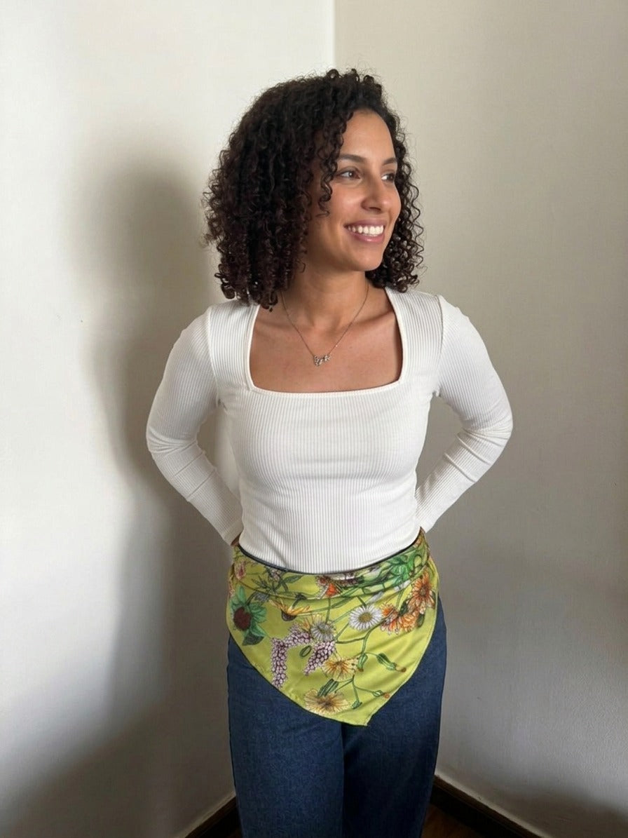 Floral Green Bandana - Silk