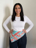 Paisley Blue & Orange Bandana - Silk
