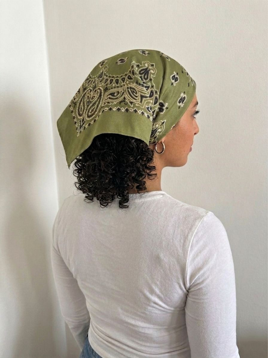 Olive Bandana - Silk