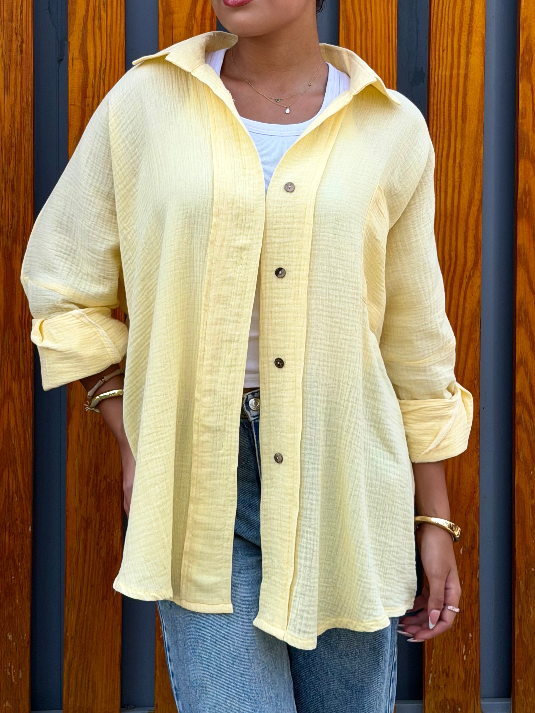 Butter-Yellow Crinkle Everyday – Shirt