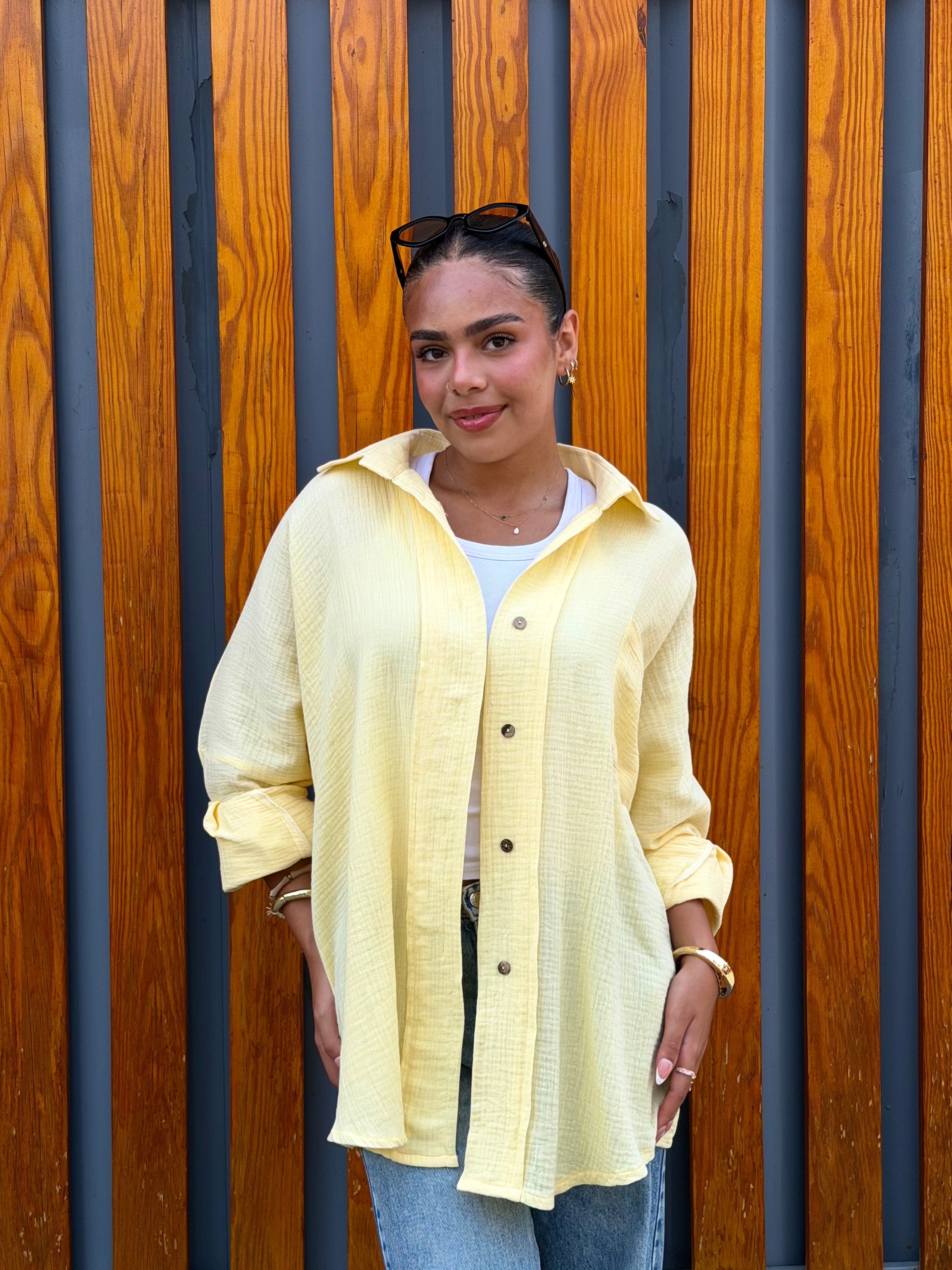 Butter-Yellow Crinkle Everyday – Shirt