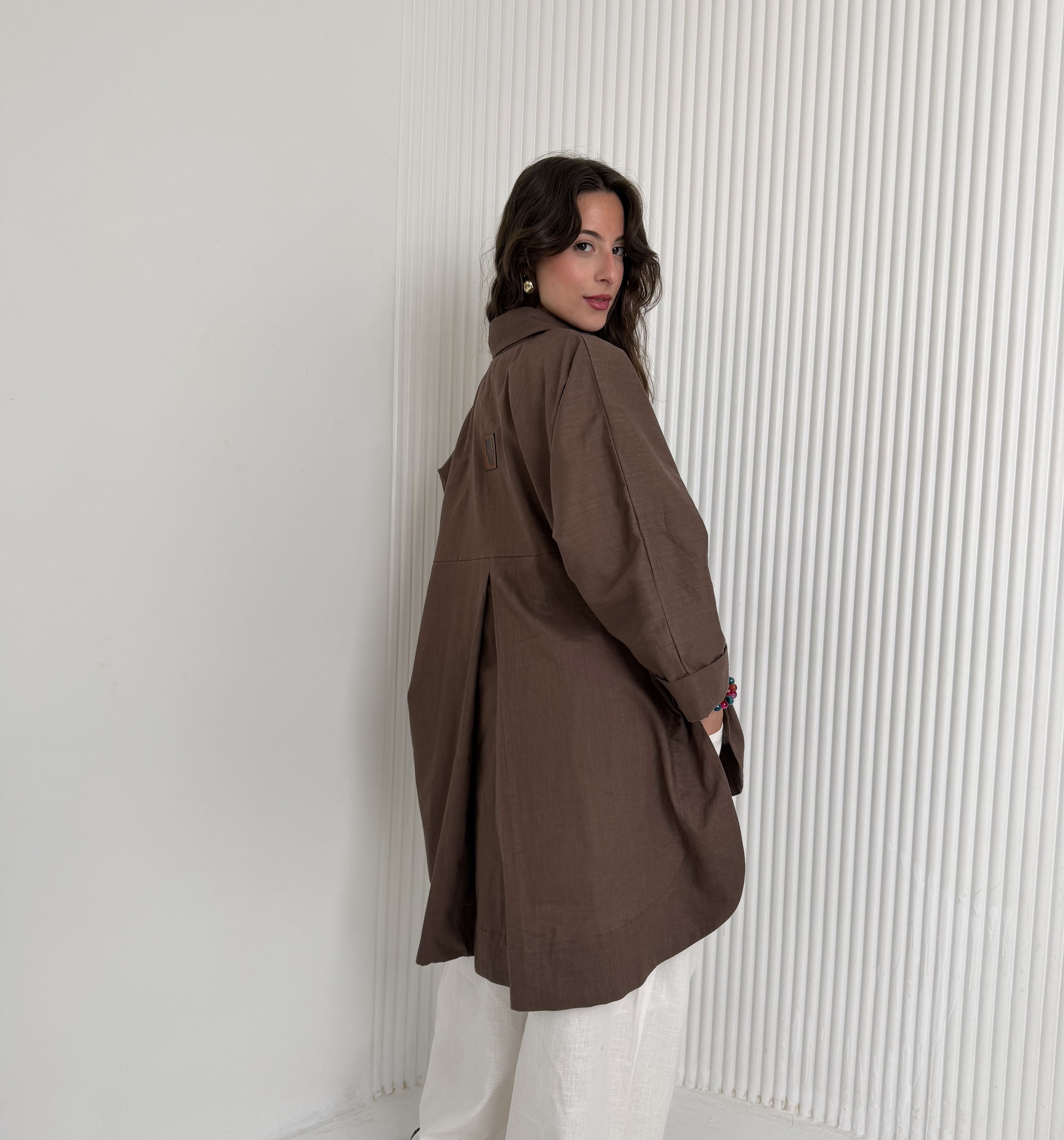 High Low linen - Brown Shirt