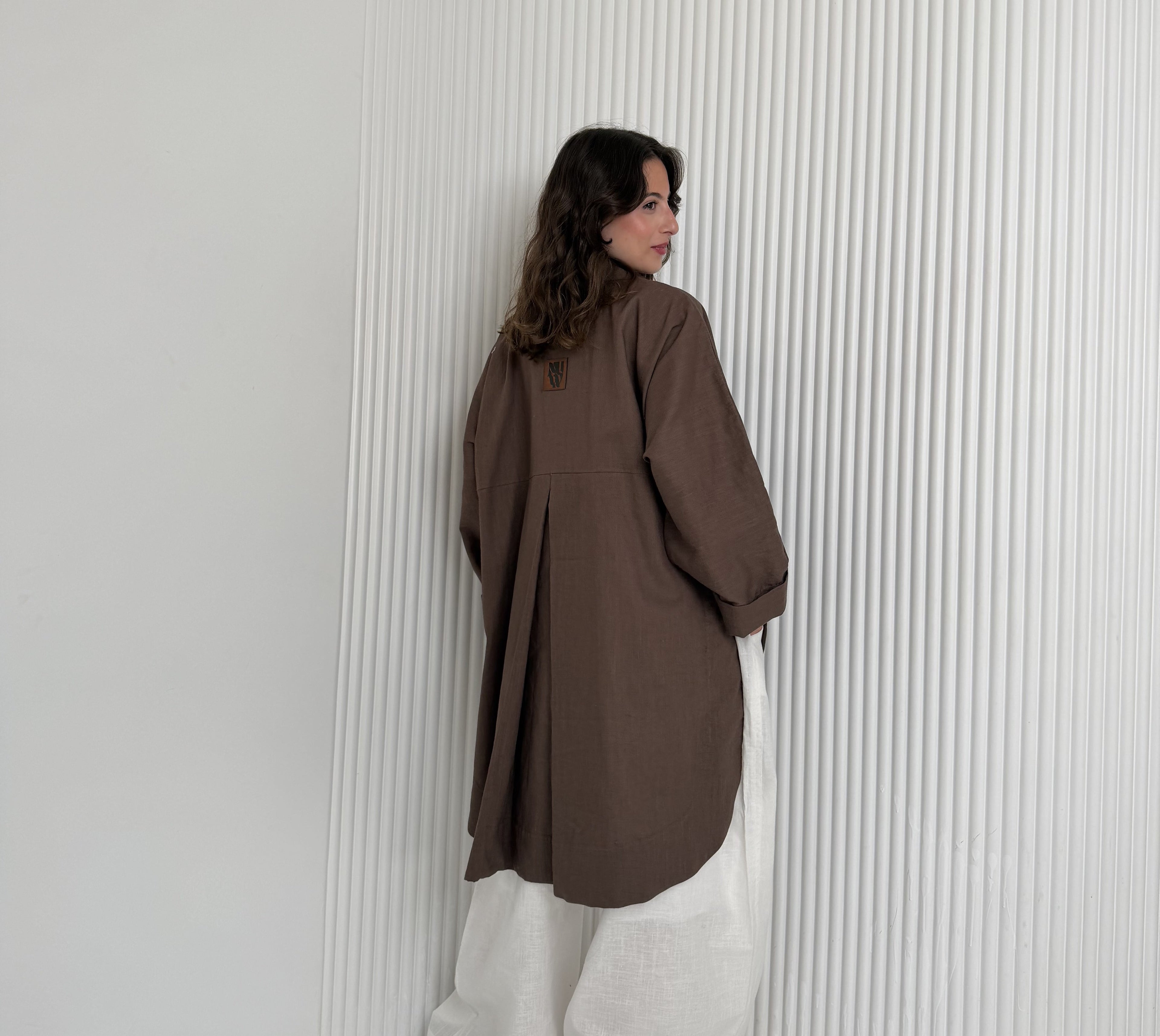 High Low linen - Brown Shirt