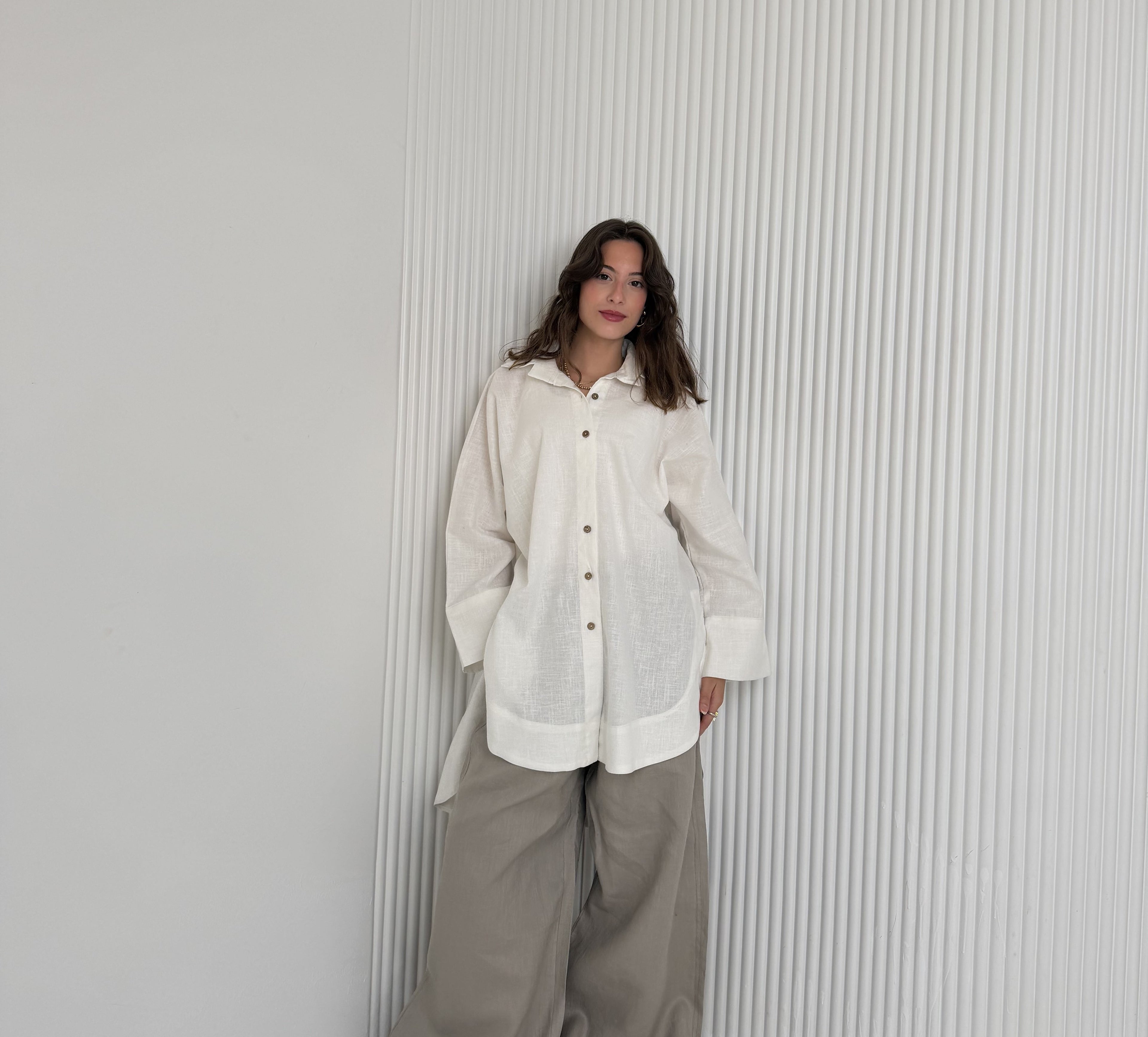 High Low Linen - White Shirt