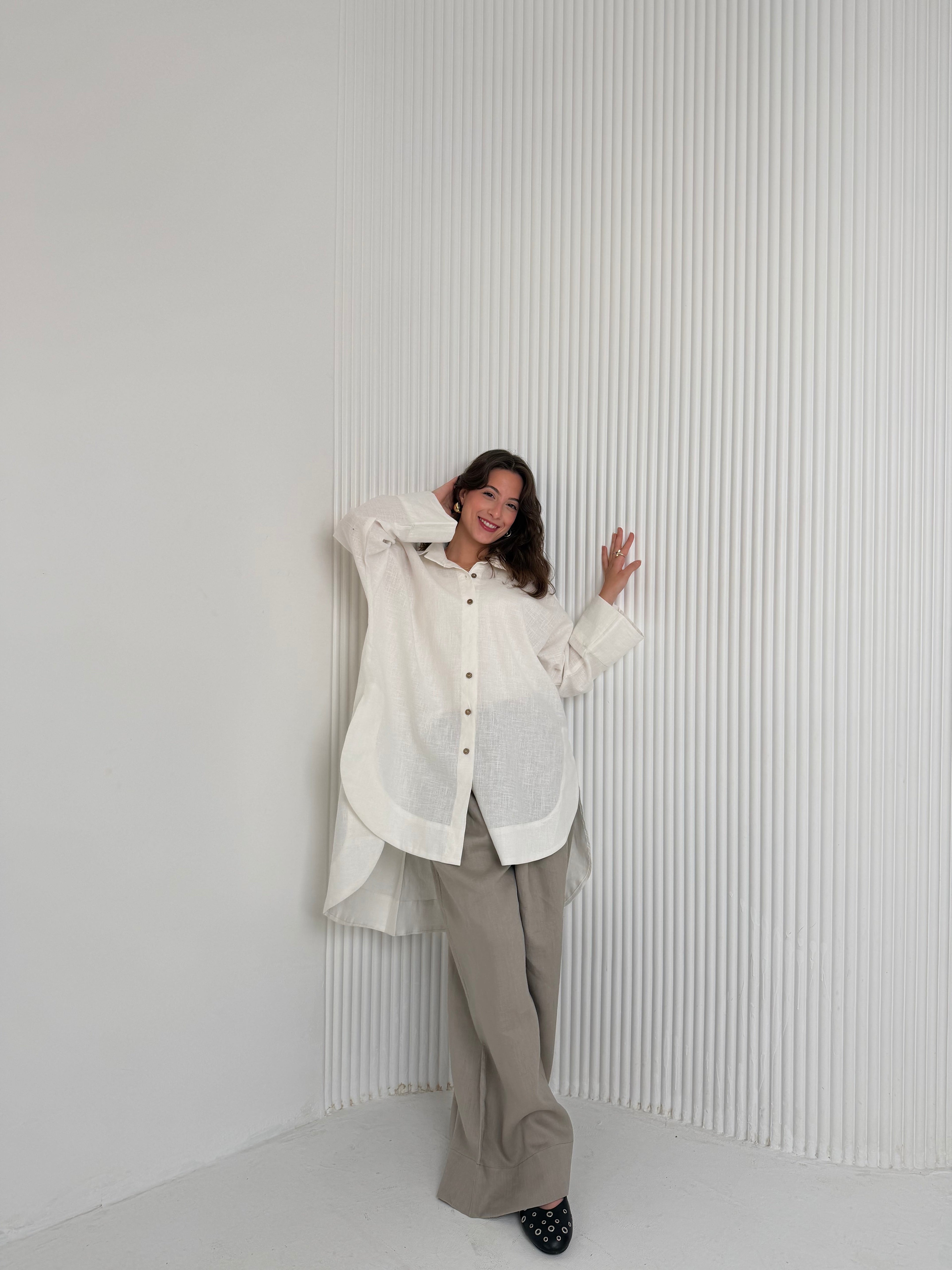 High Low Linen - White Shirt