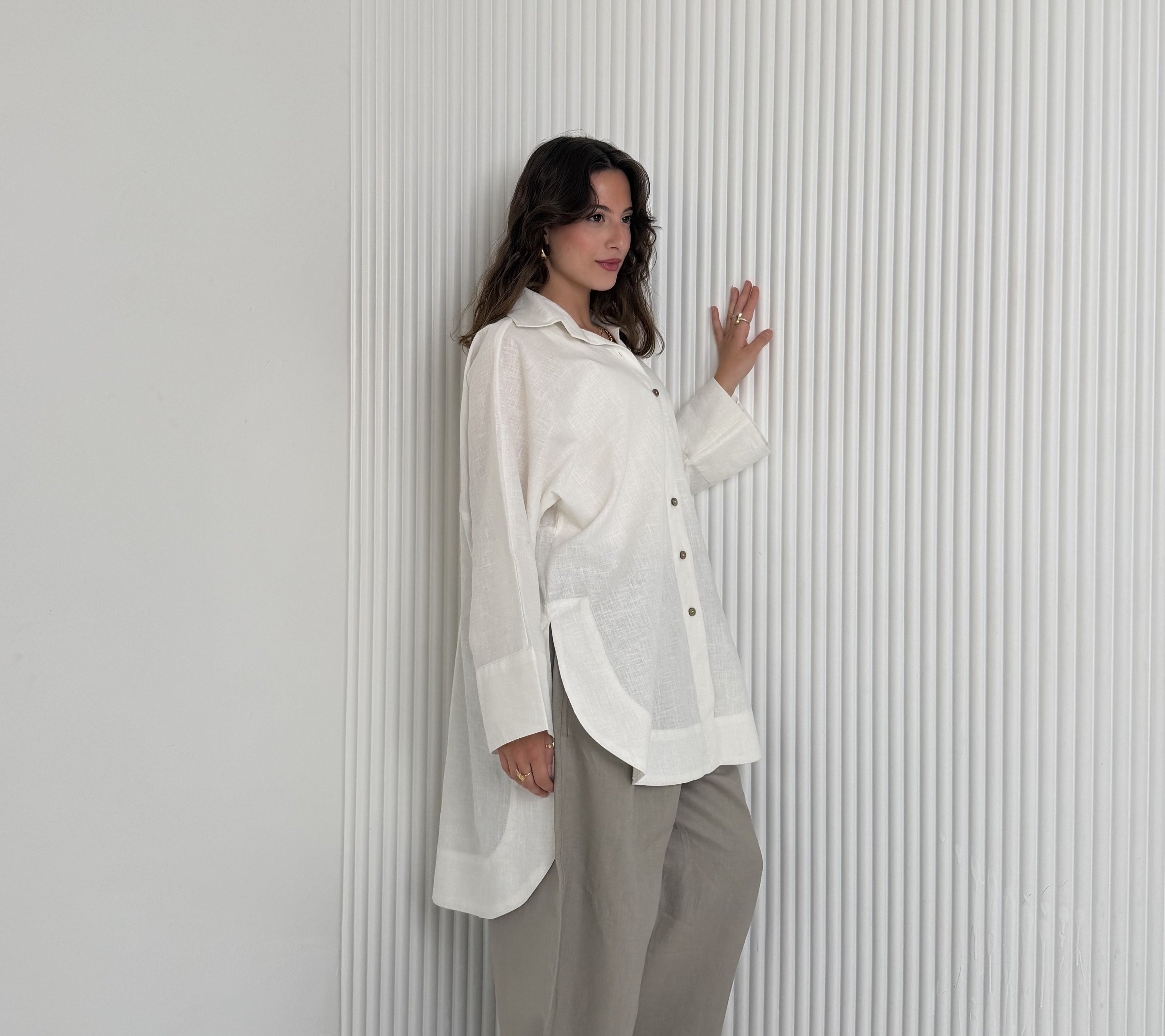 High Low Linen - White Shirt