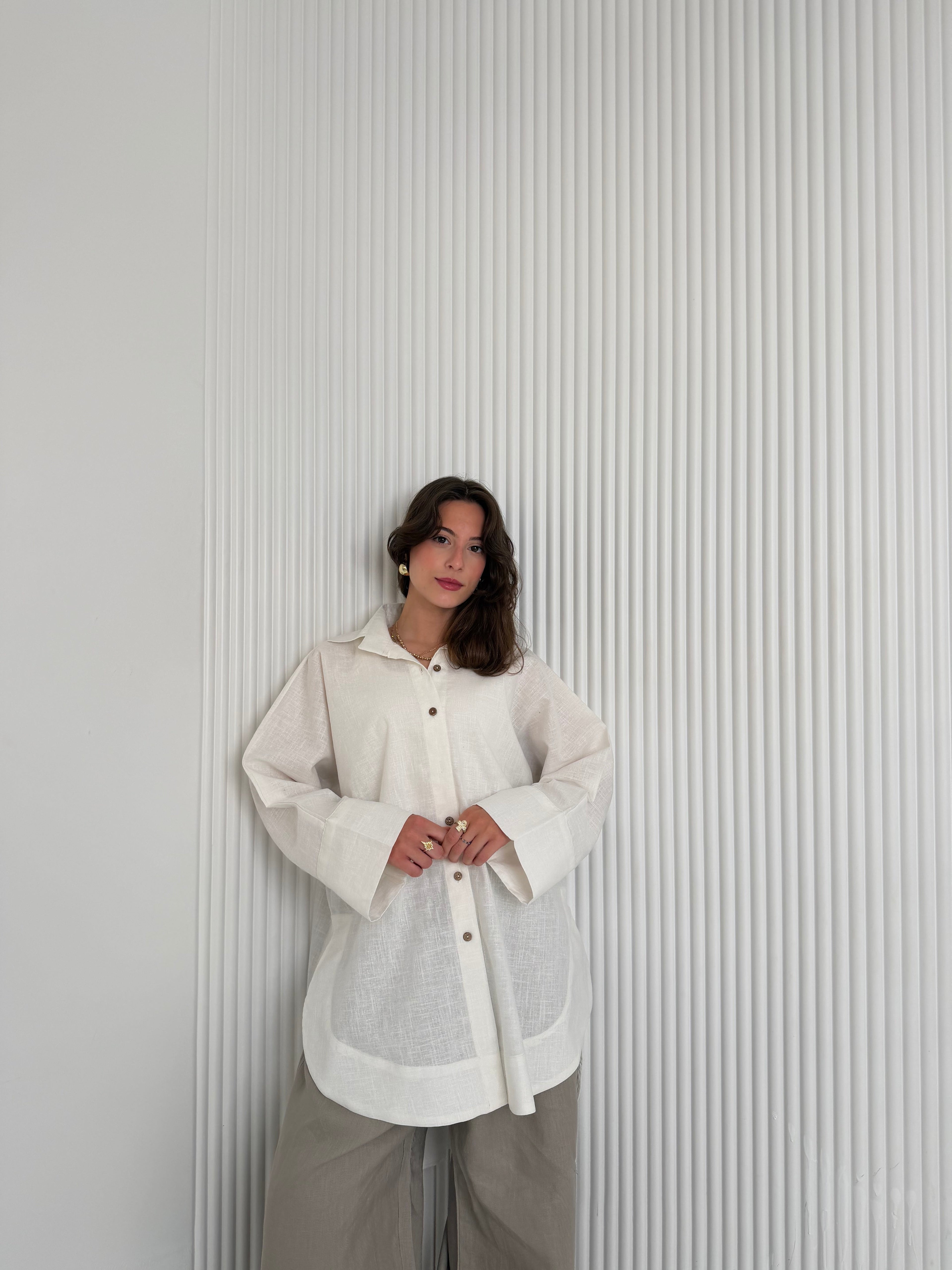 High Low Linen - White Shirt