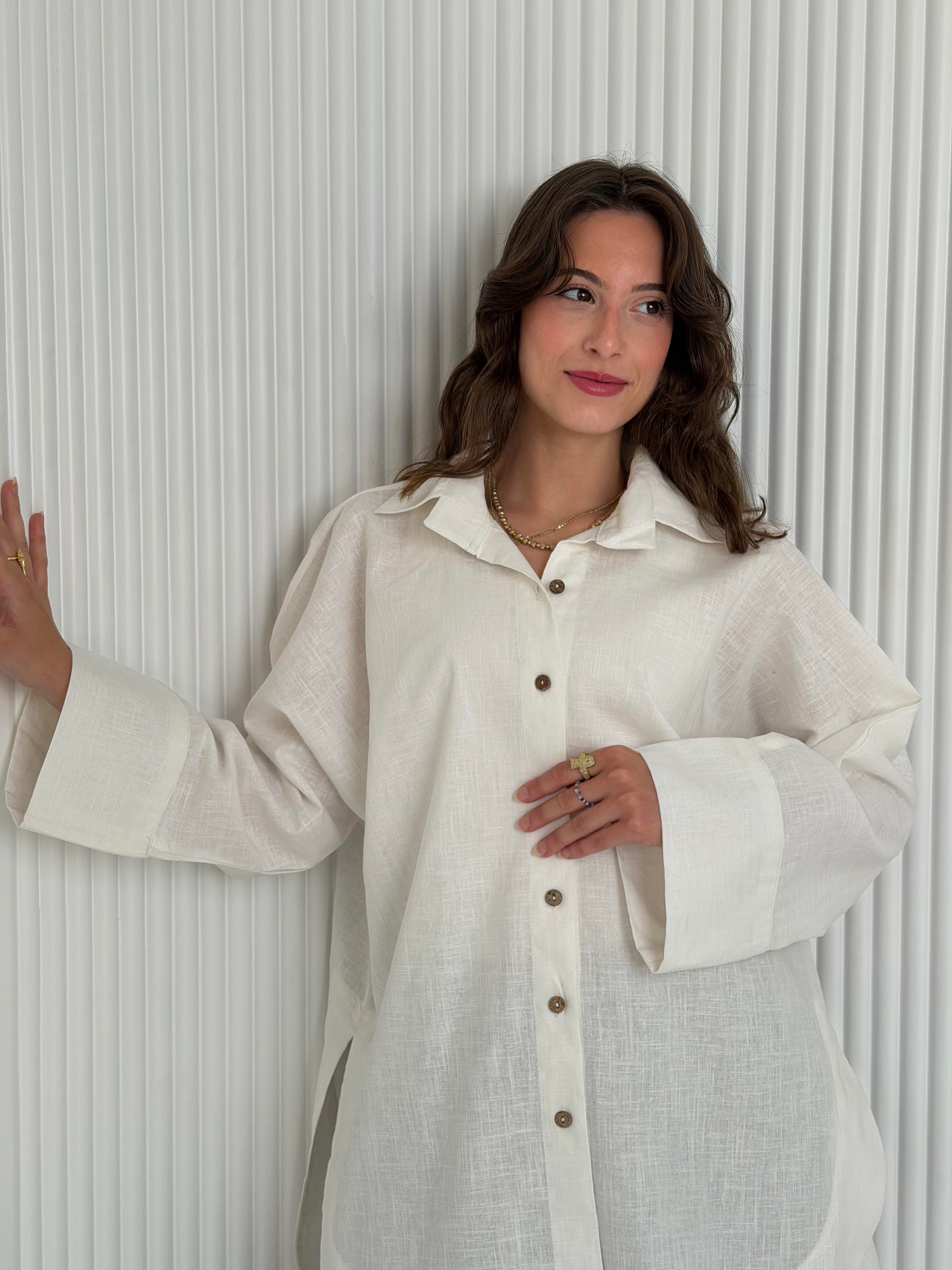 High Low Linen - White Shirt