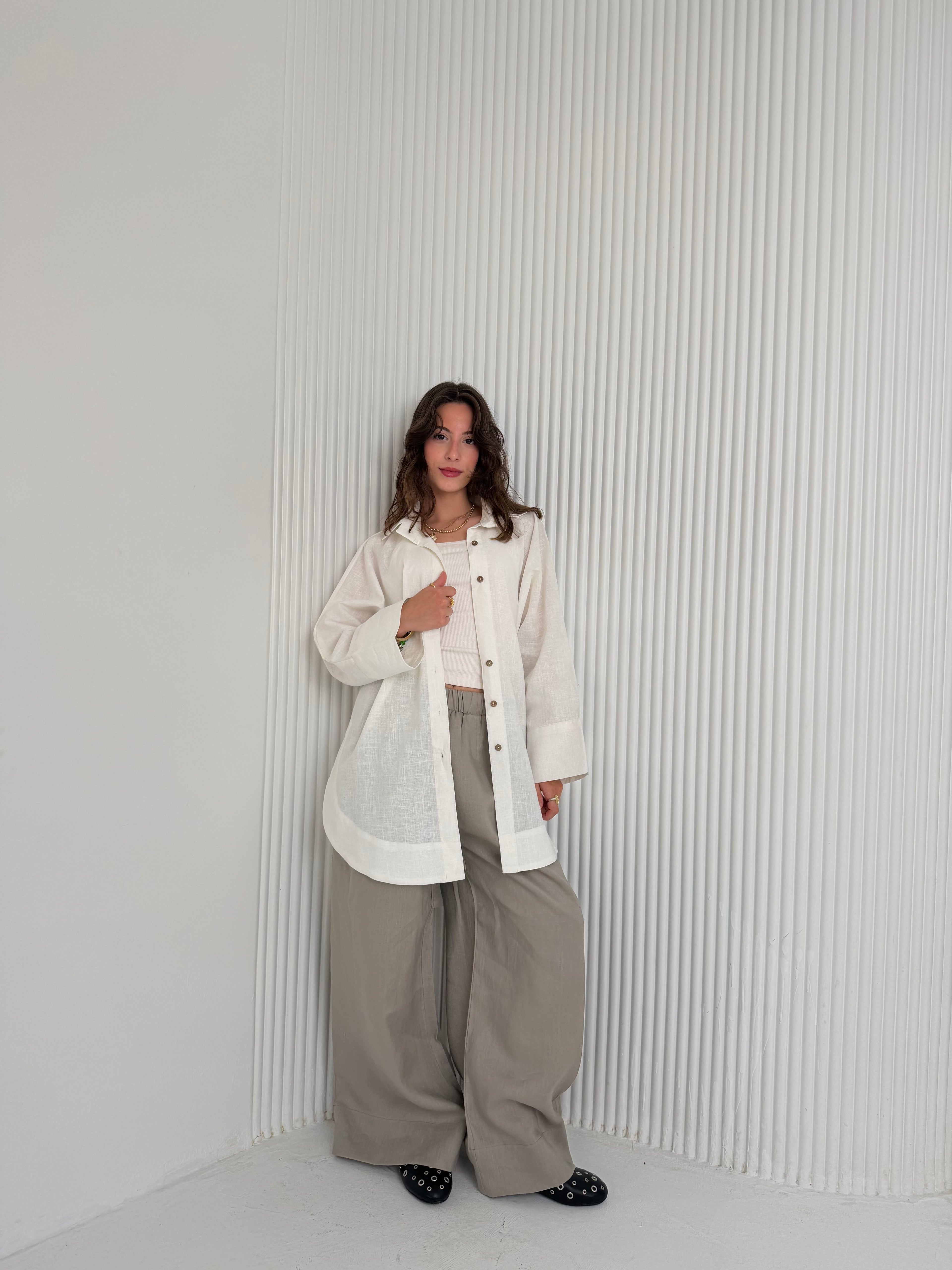 High Low Linen - White Shirt