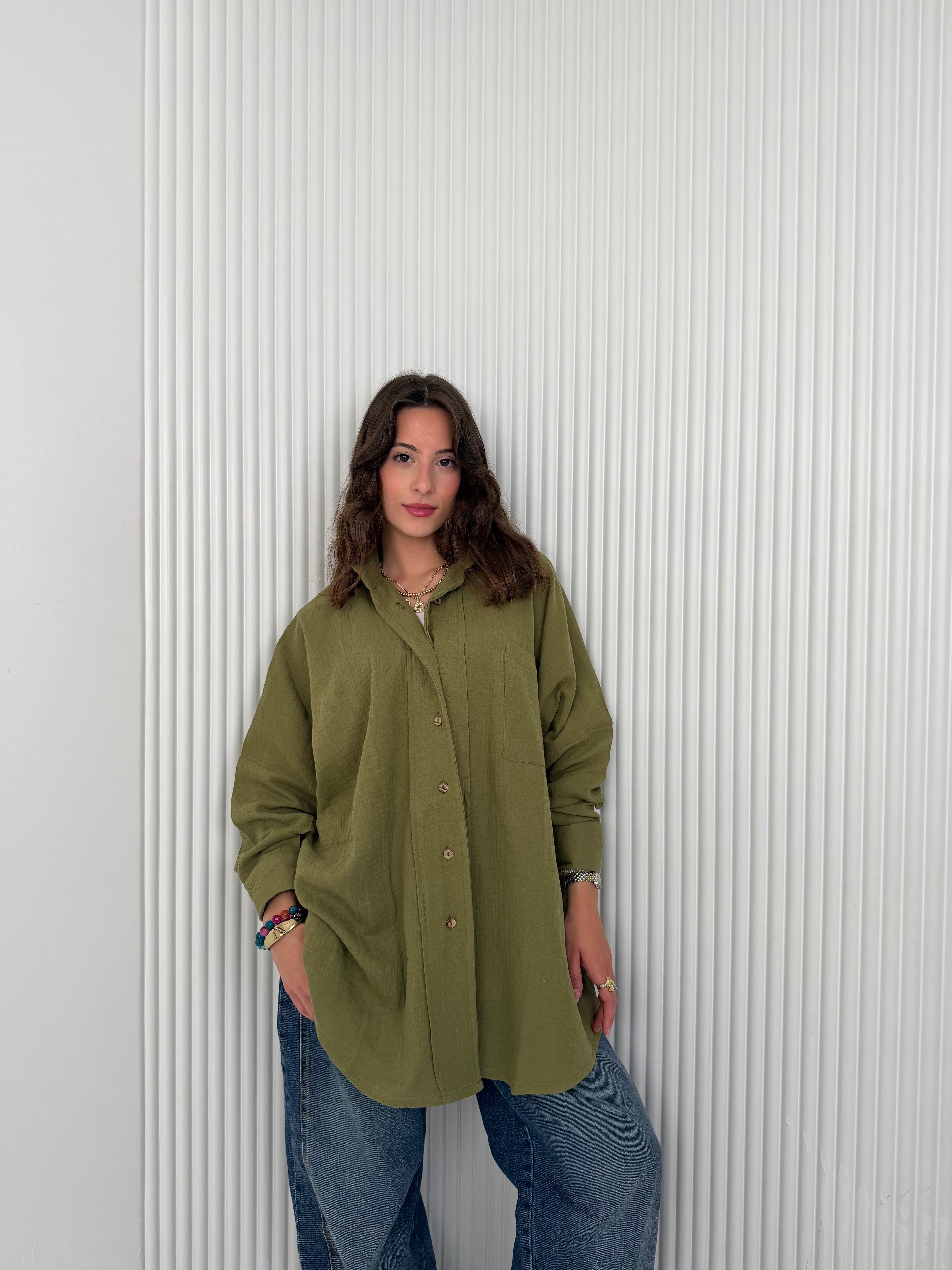 Olive Crinkle Everyday - Shirt
