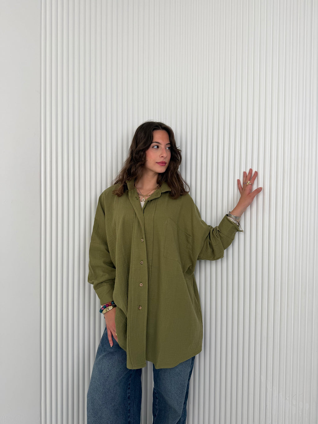 Olive Crinkle Everyday - Shirt
