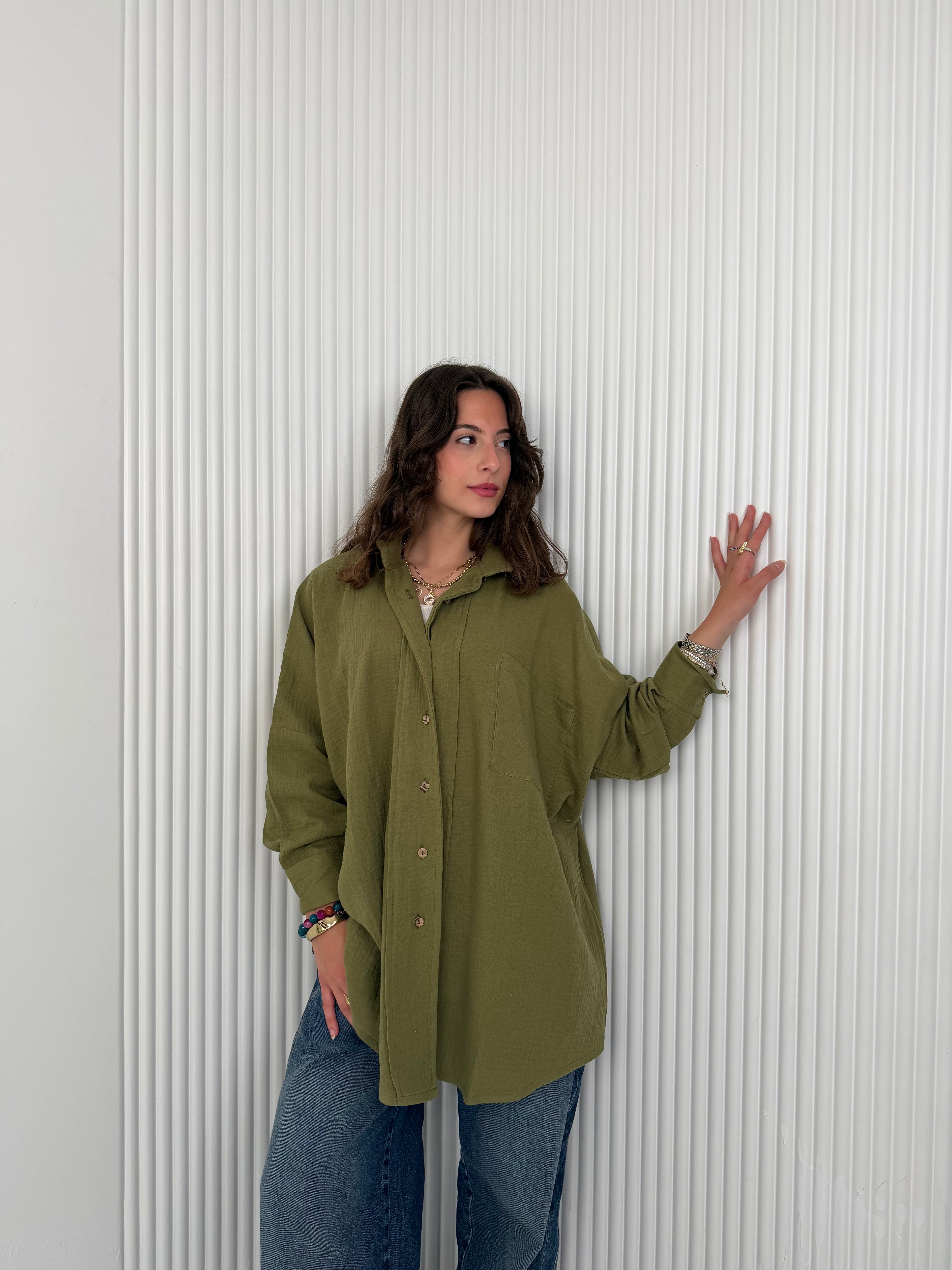 Olive Crinkle Everyday - Shirt