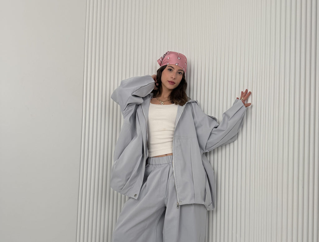 Waterproof Summer Bomber jacket - Grey