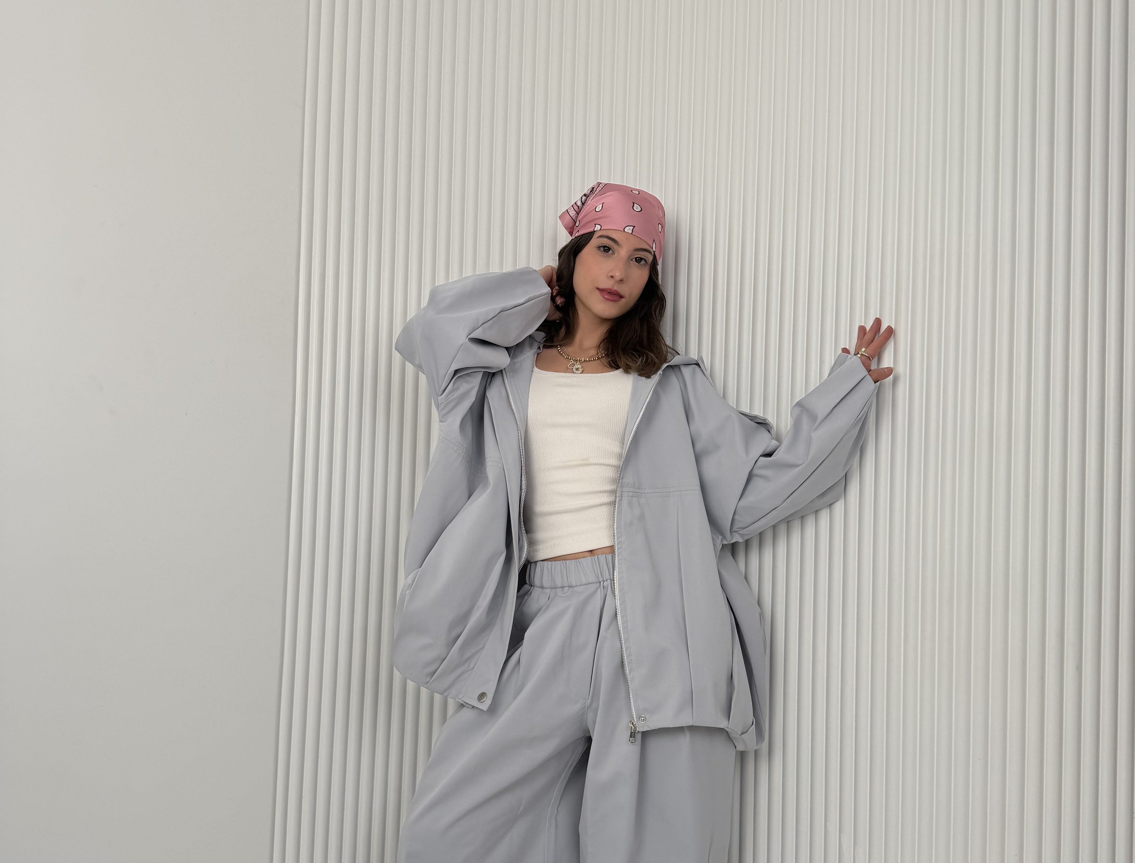 Waterproof Summer Bomber jacket - Grey