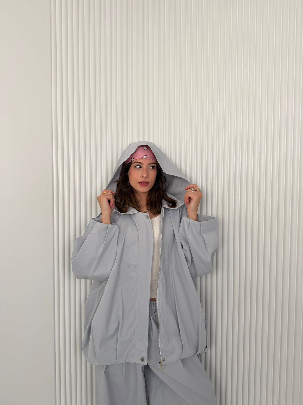 Waterproof Summer Bomber jacket - Grey
