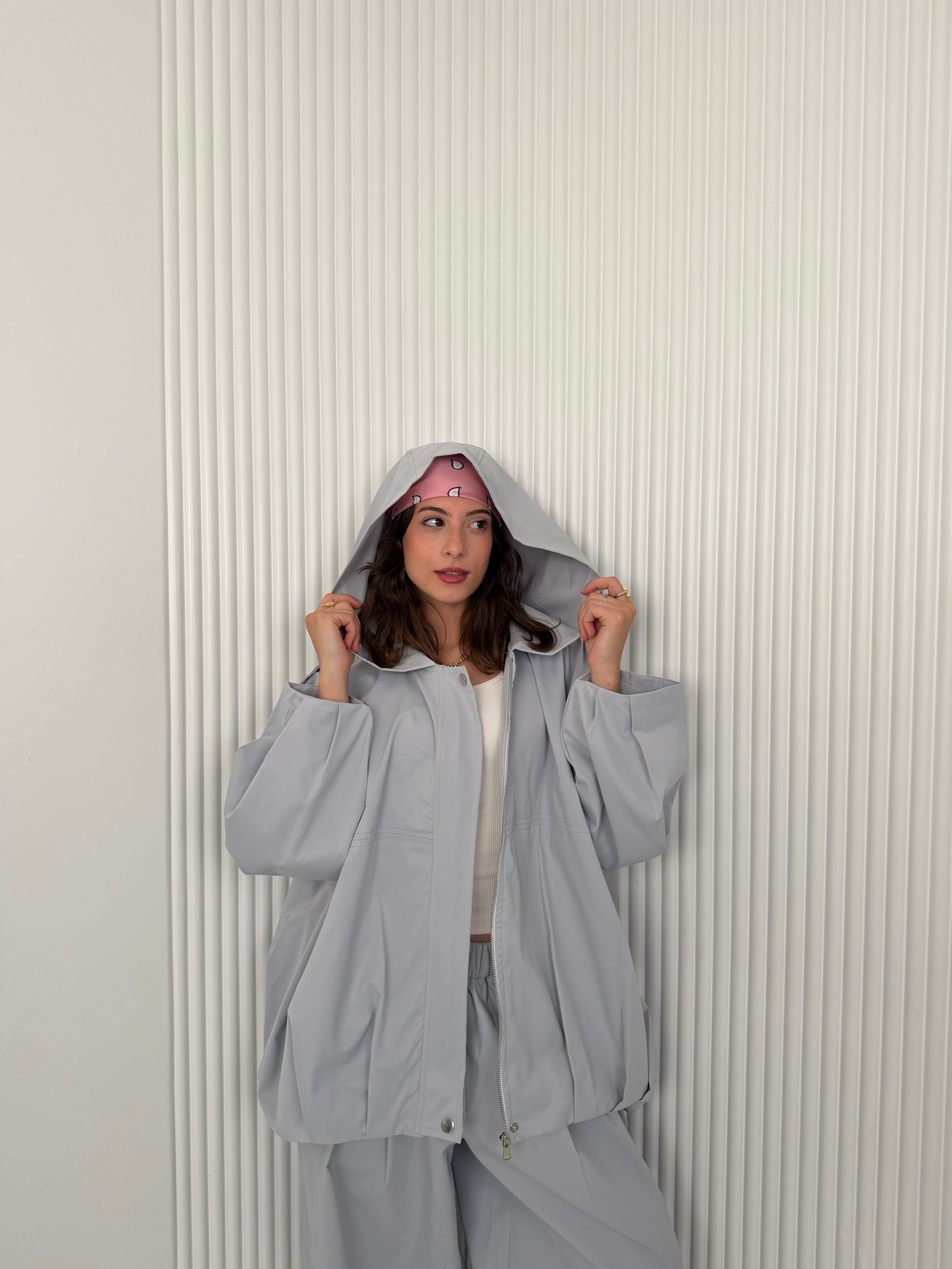 Waterproof Summer Bomber jacket - Grey
