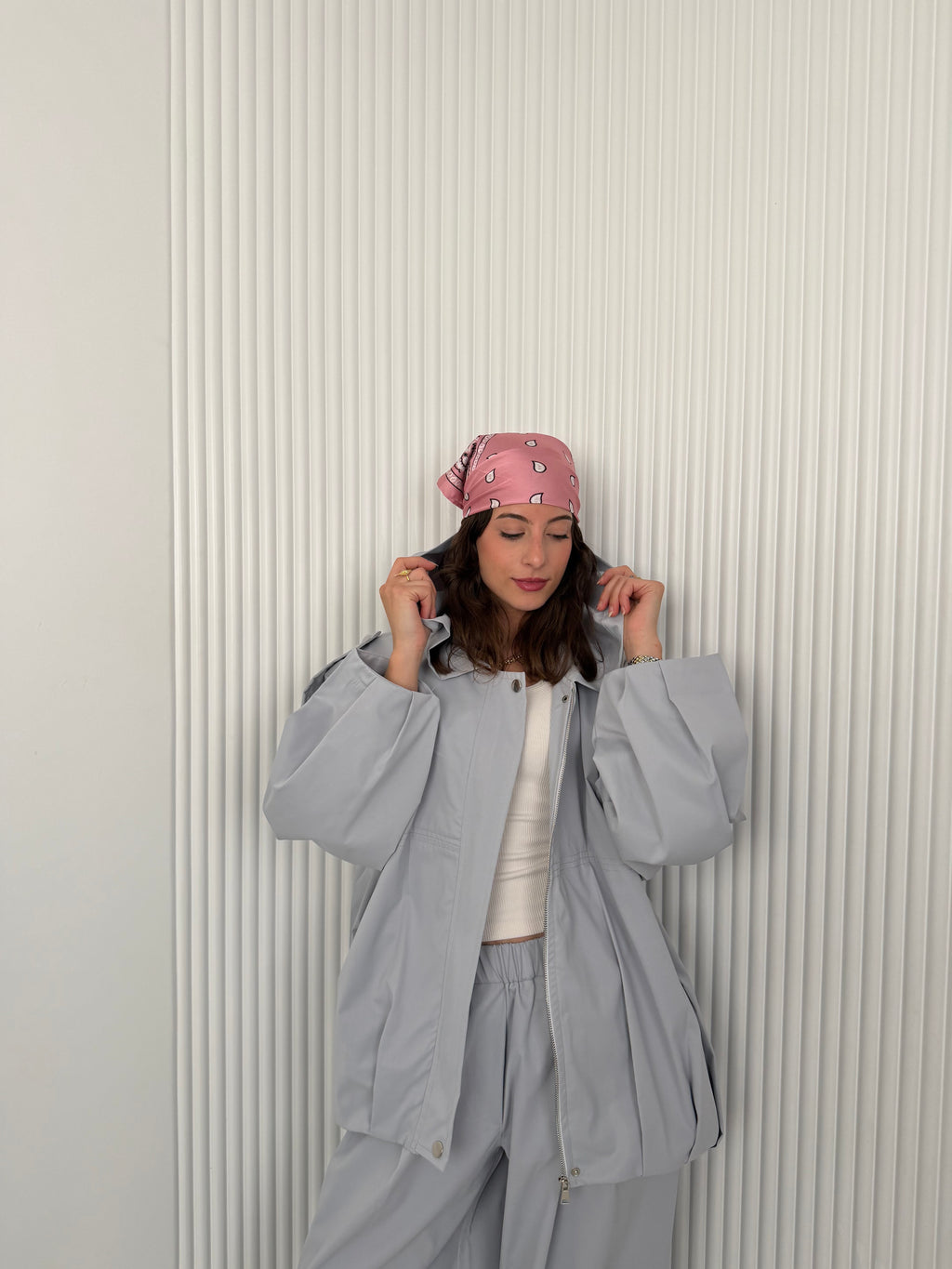 Waterproof Summer Bomber jacket - Grey