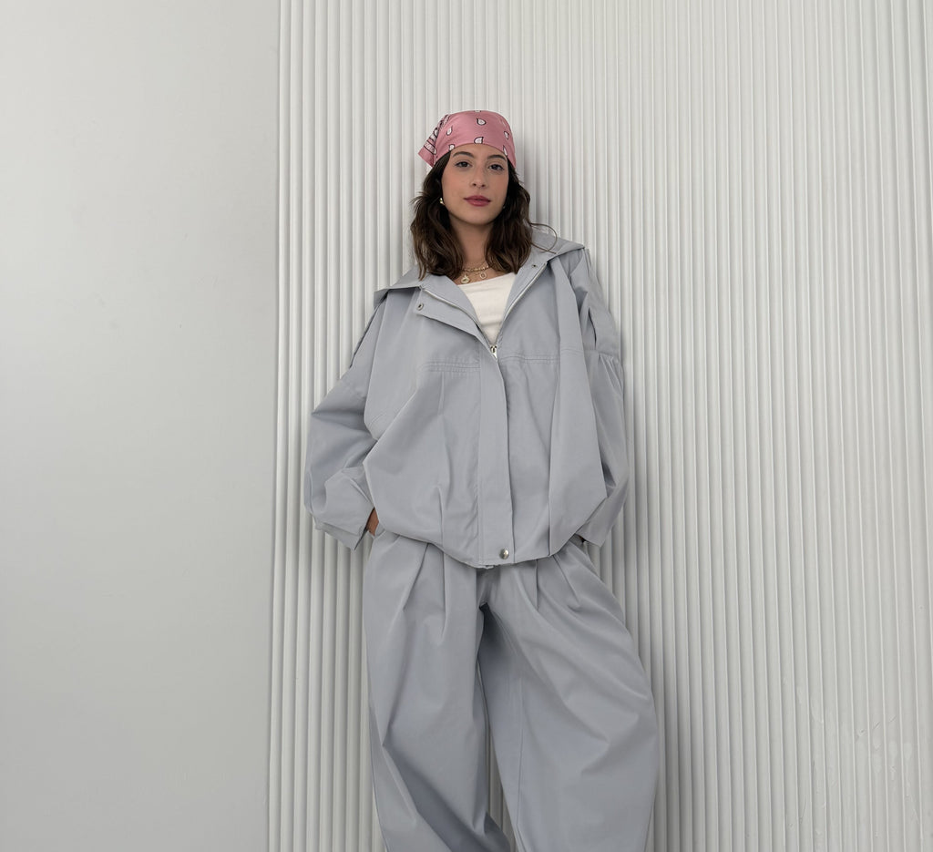 Waterproof Summer Bomber jacket - Grey