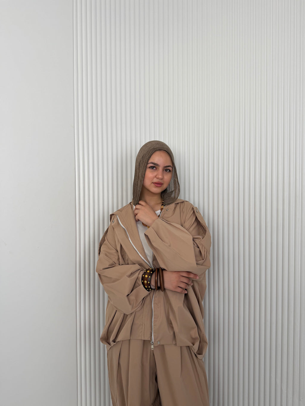 Waterproof Summer Bomber jacket - Beige