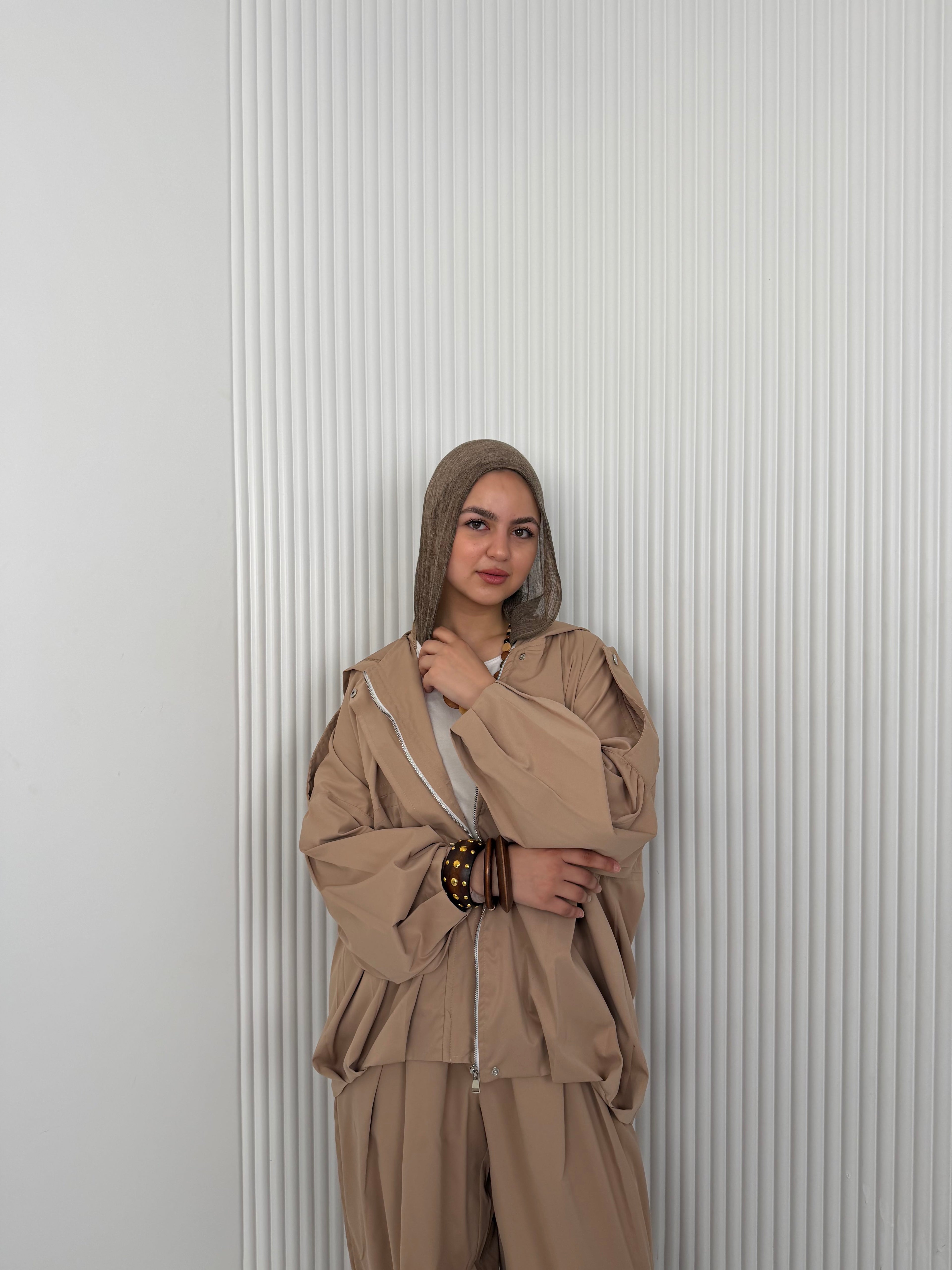 Waterproof Summer Bomber jacket - Beige