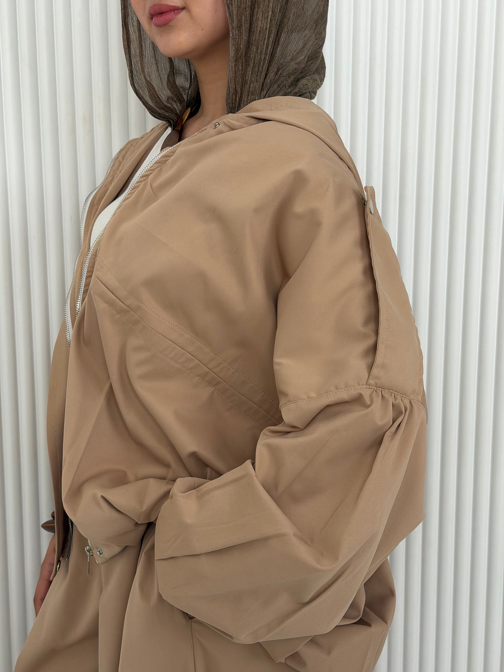 Waterproof Summer Bomber jacket - Beige