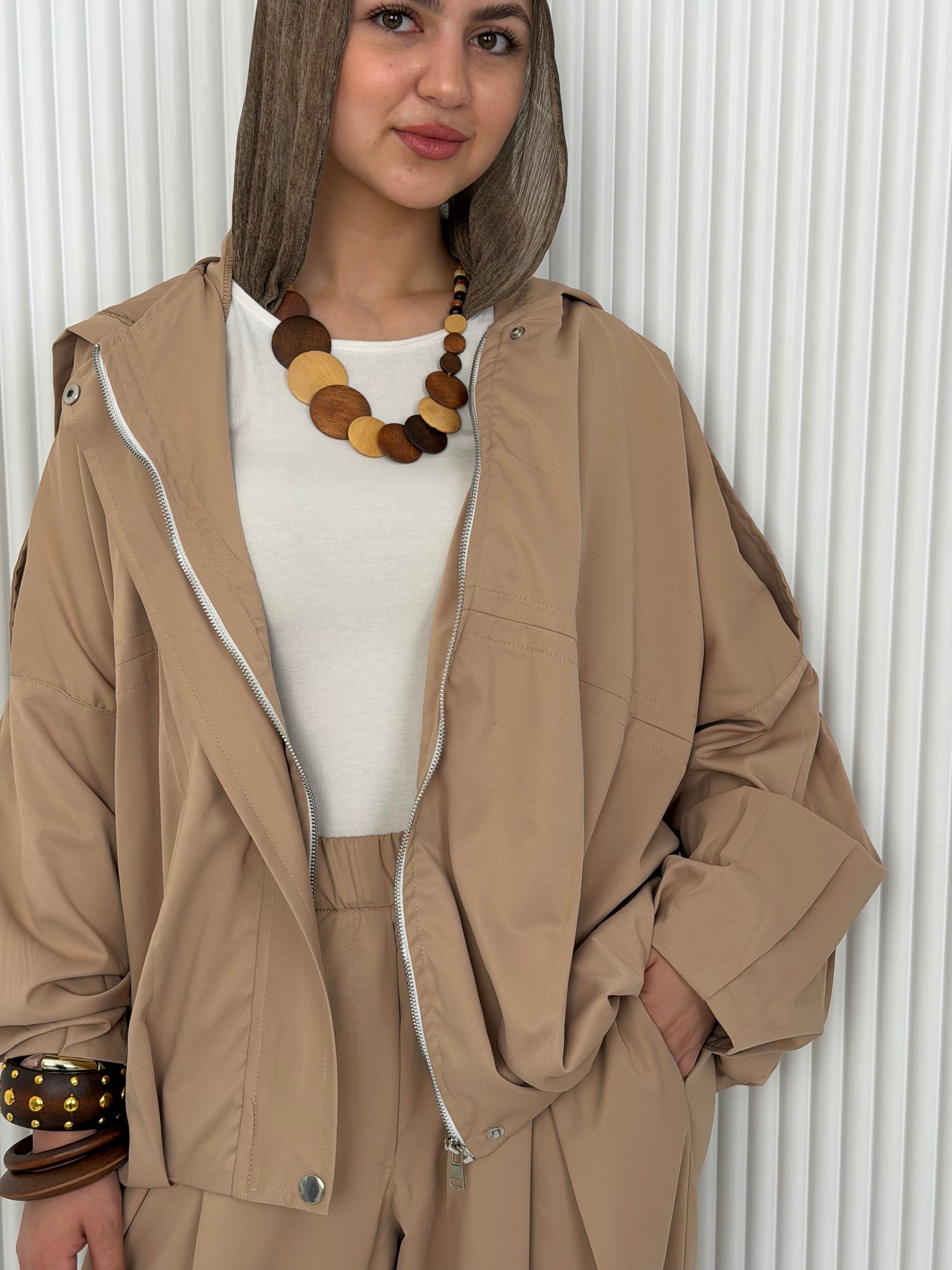 Waterproof Summer Bomber jacket - Beige