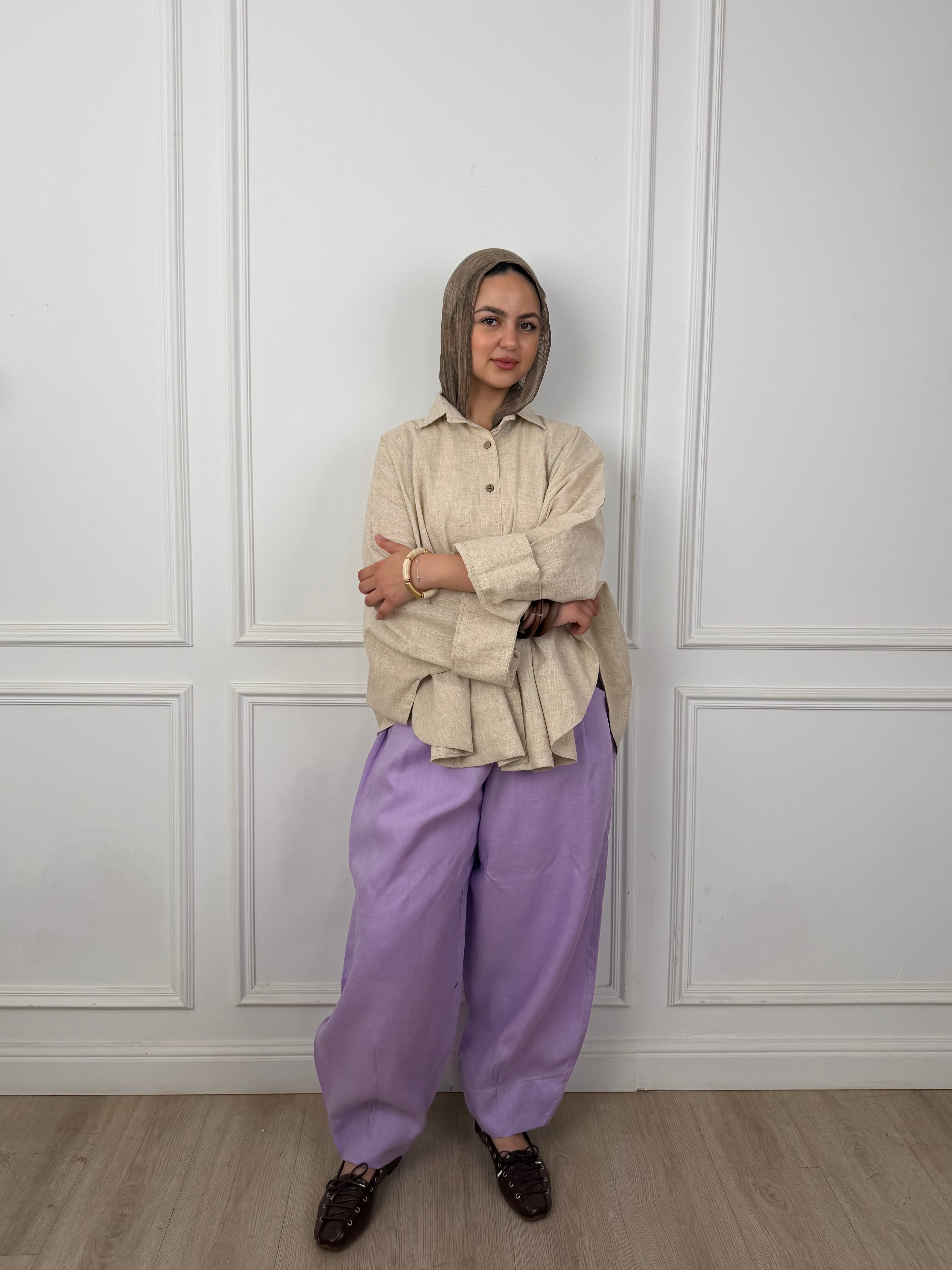 Balloon Linen - Lavender Pants
