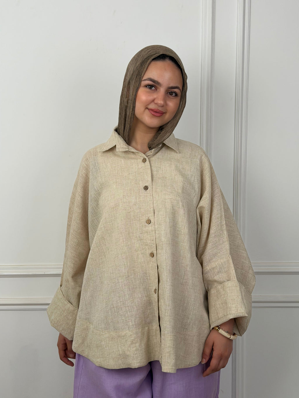 Flowy Linen - Beige Shirt