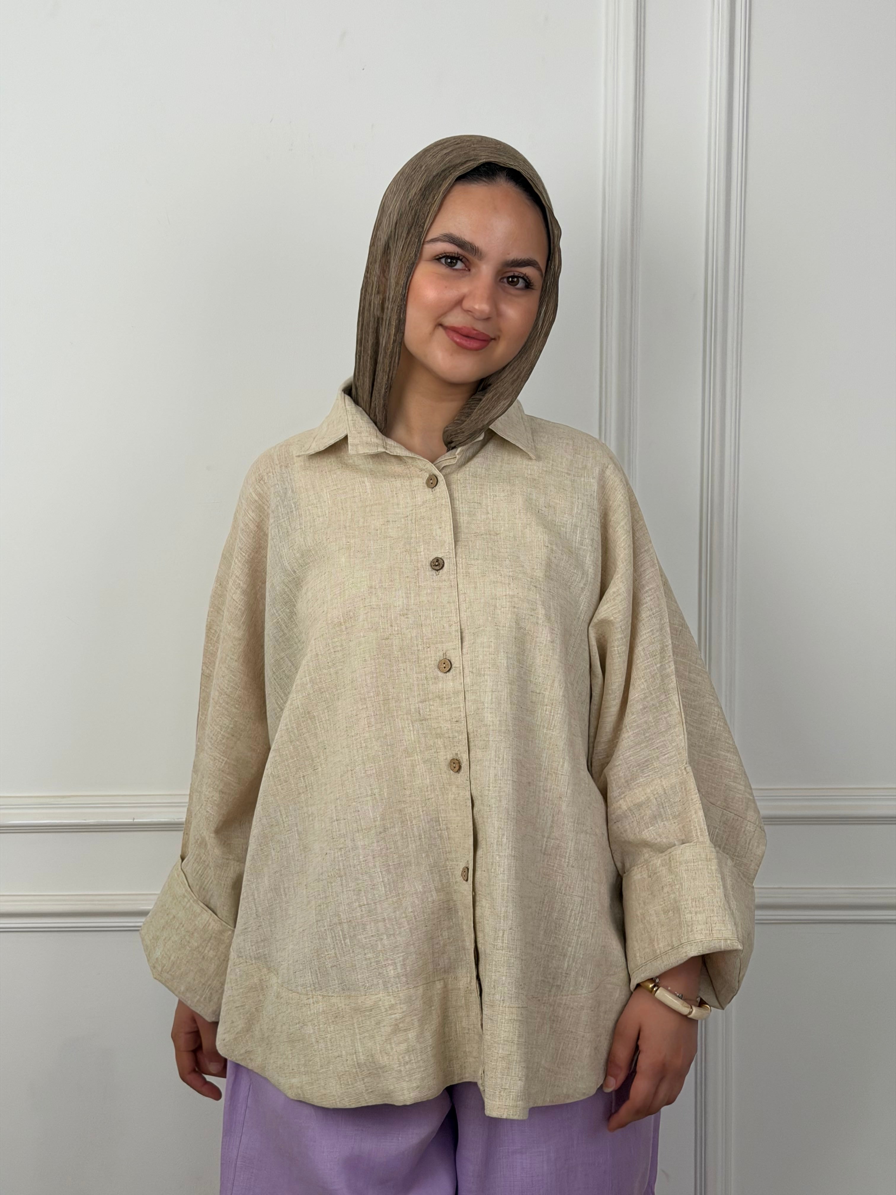 Flowy Linen - Beige Shirt