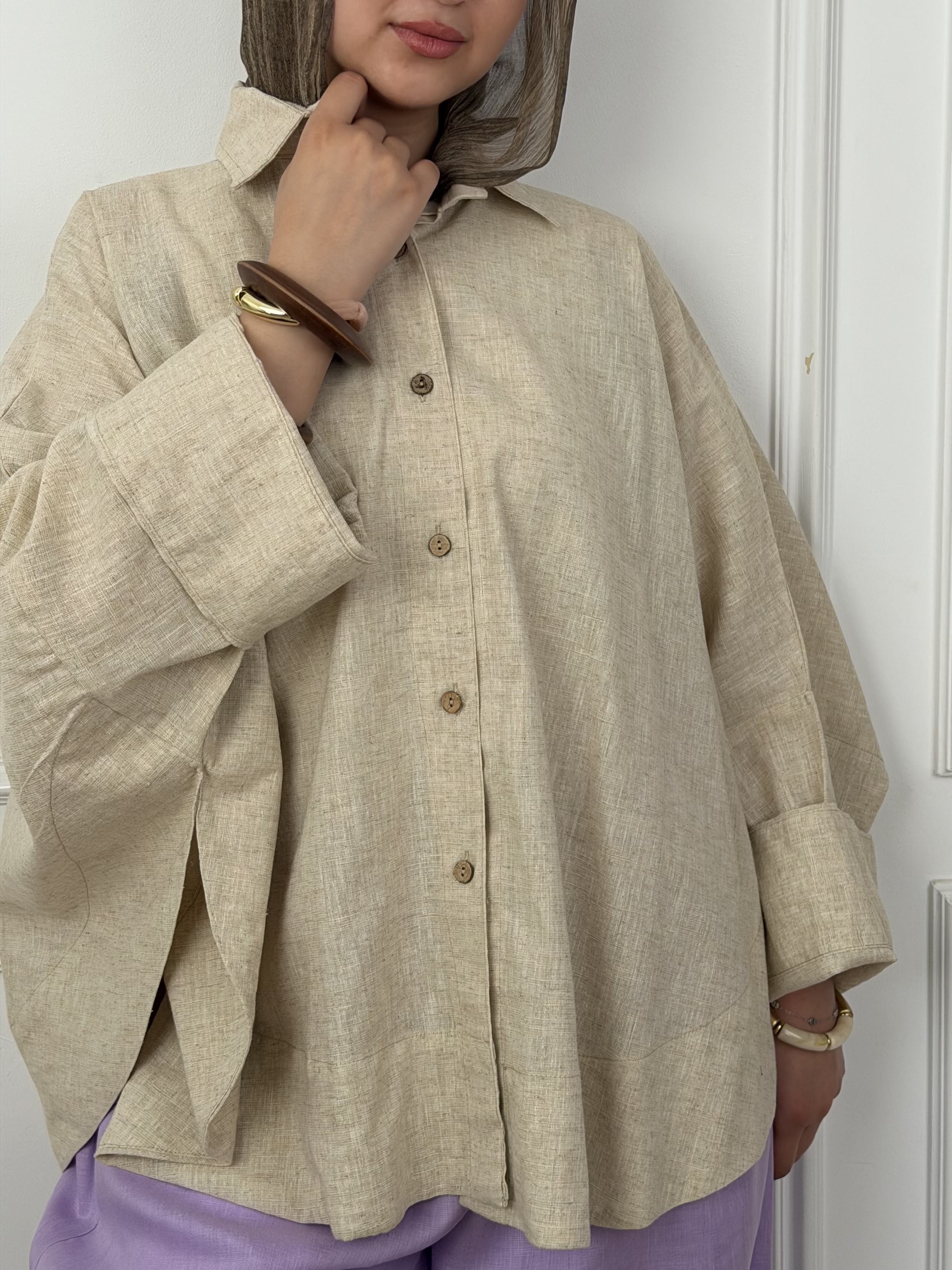 Flowy Linen - Beige Shirt