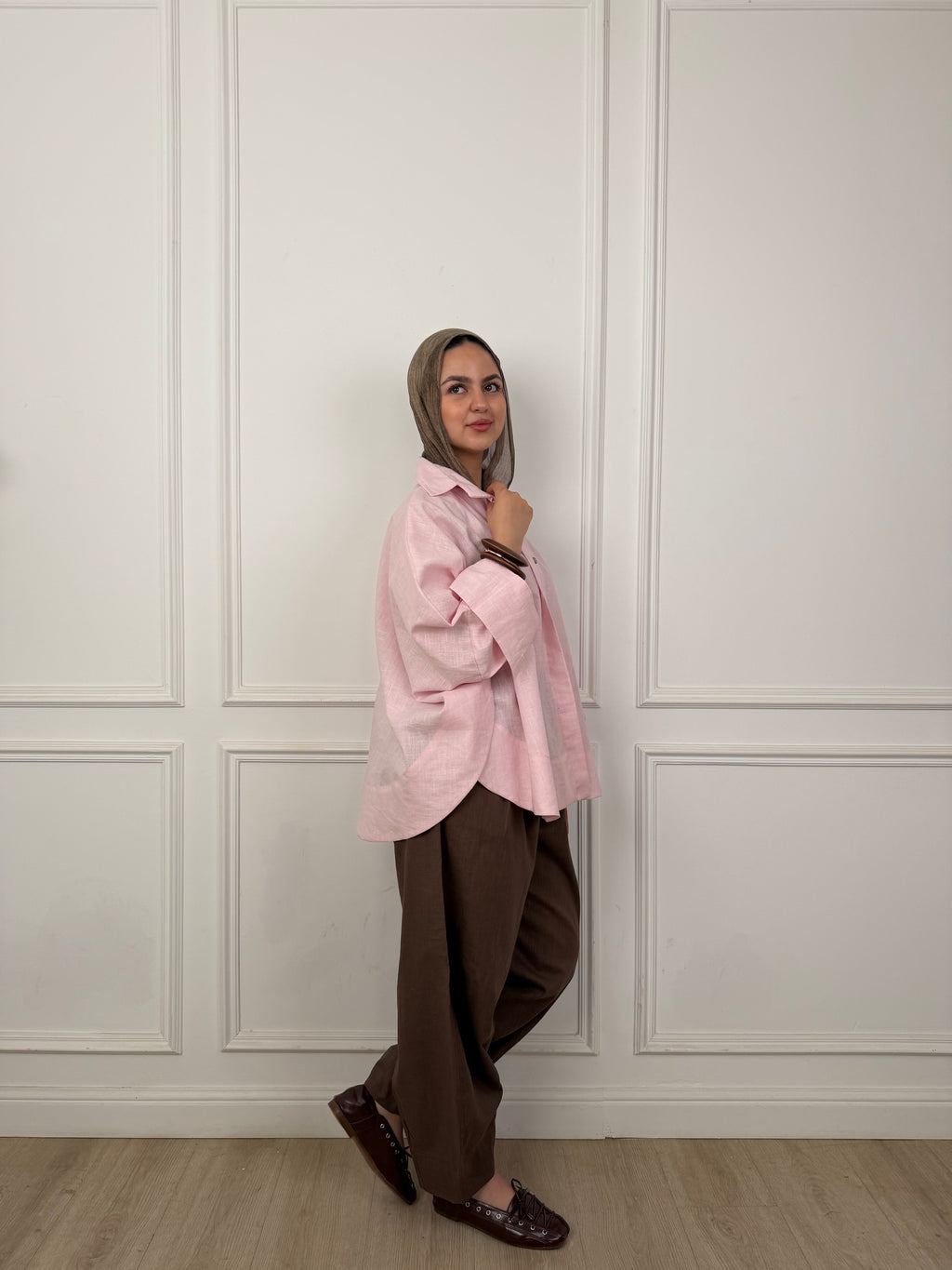 Balloon Linen - Brown Pants