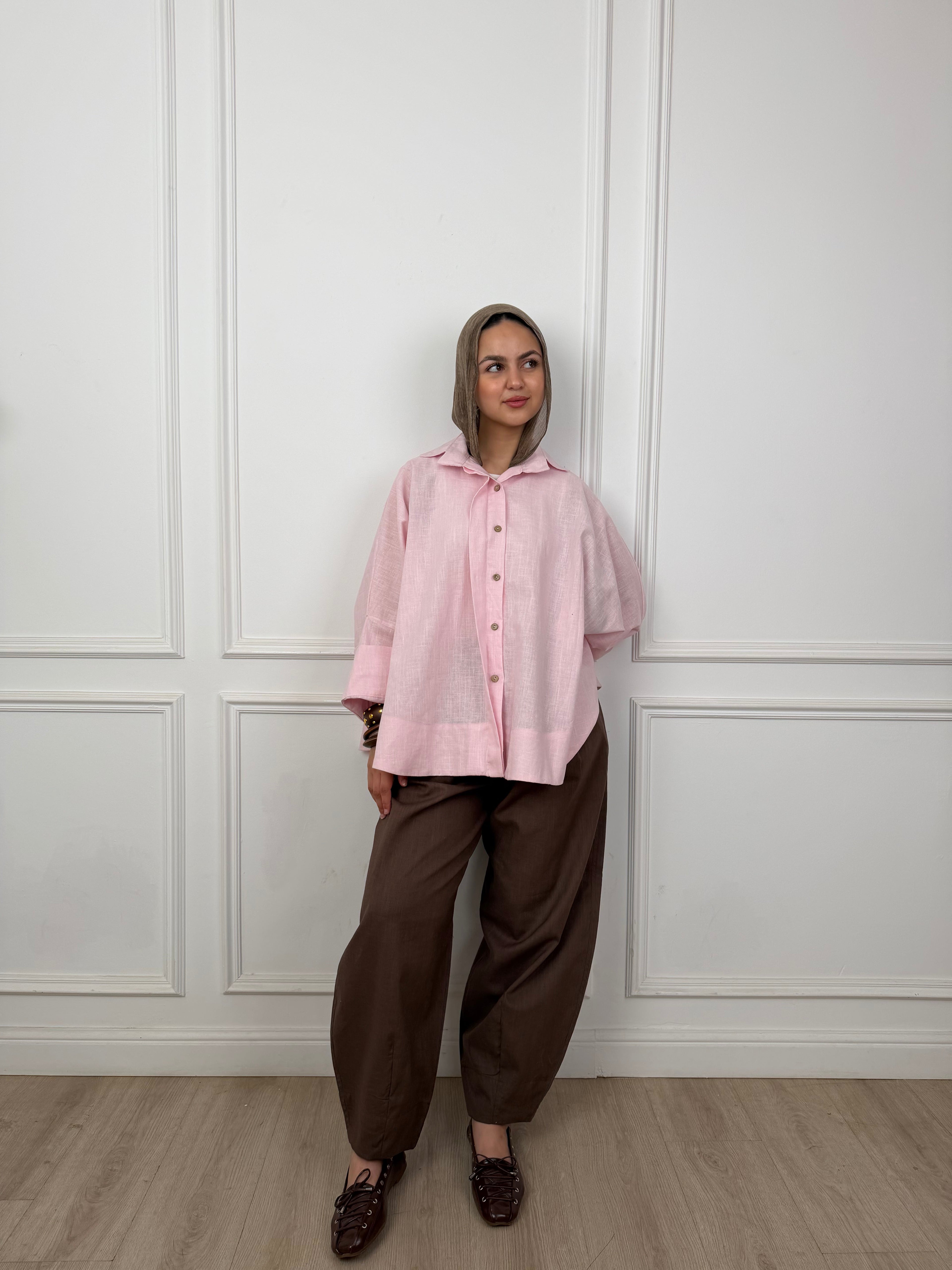 Balloon Linen - Brown Pants