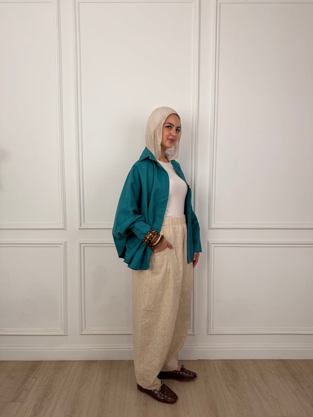 Balloon Linen - Beige Pants