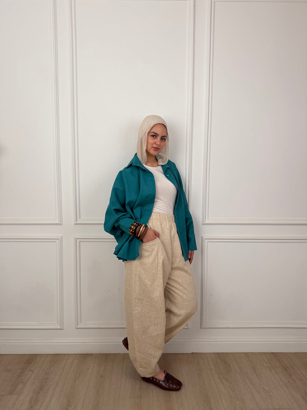 Balloon Linen - Beige Pants