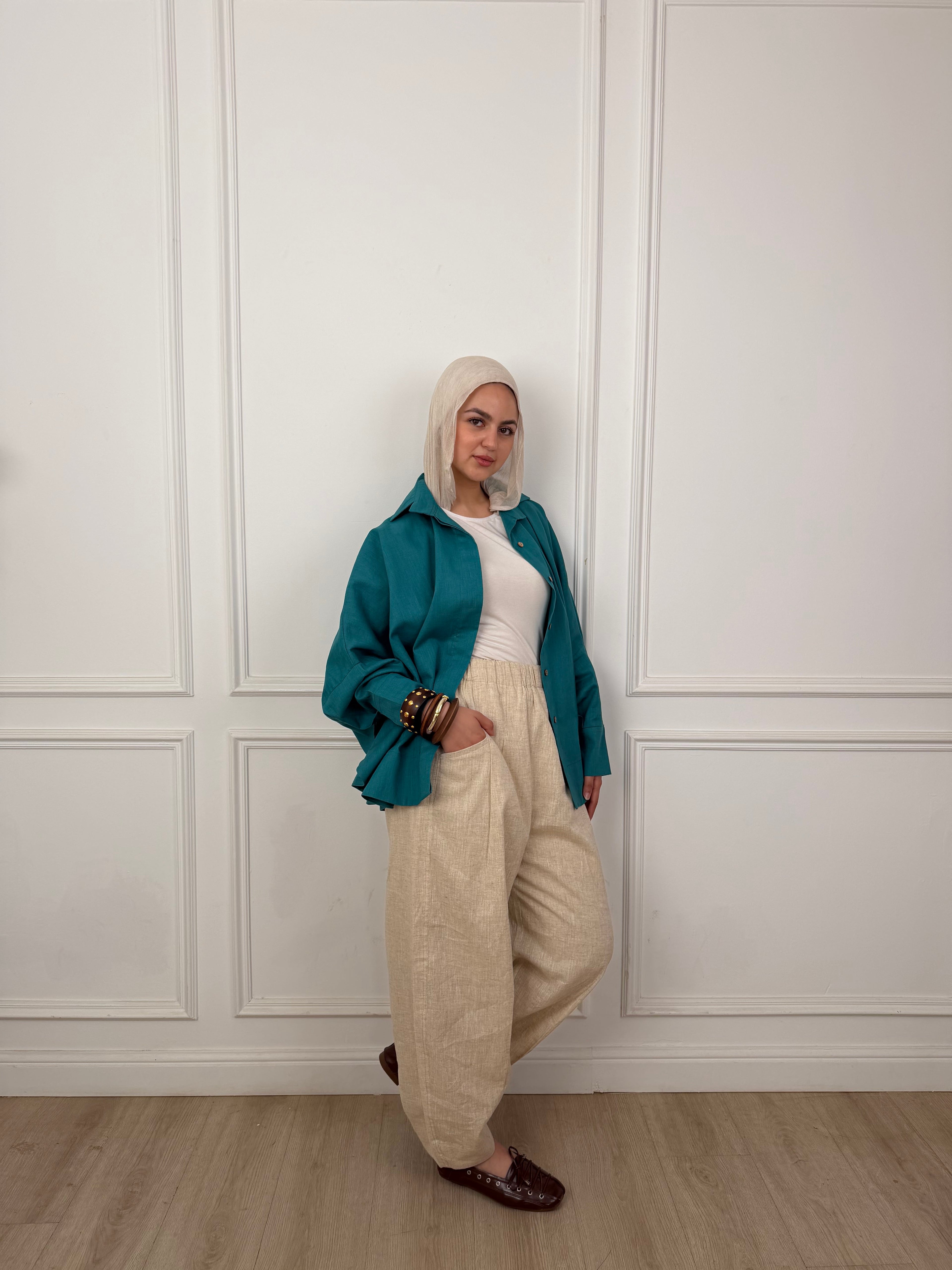 Balloon Linen - Beige Pants