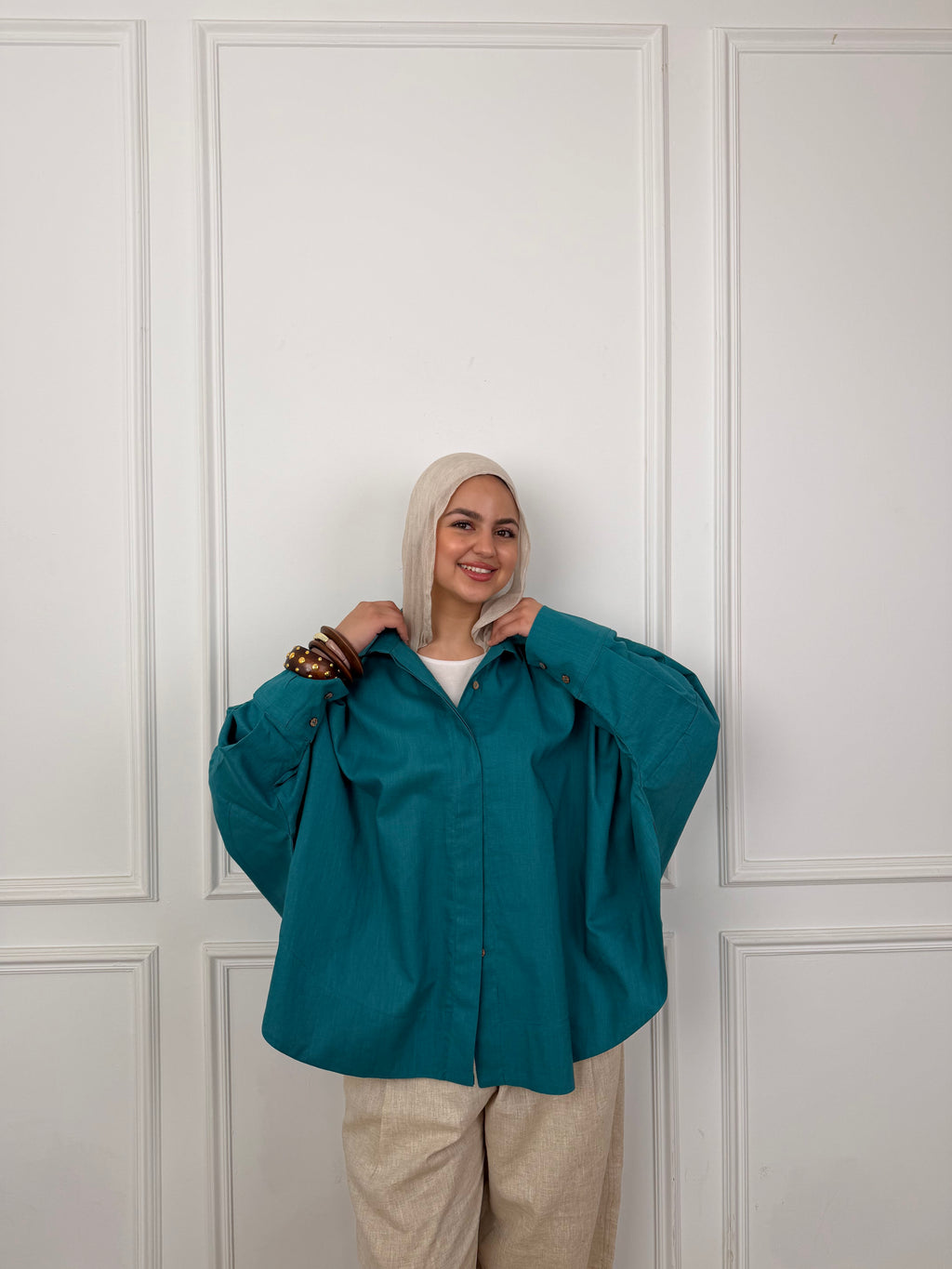 Flowy Linen - Teal Shirt