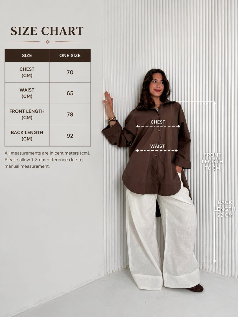 High Low linen - Brown Shirt